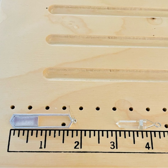 925 Silver Crystal Terminated Clear Quartz Pendant with Drop Earrings - Picture 5 of 5